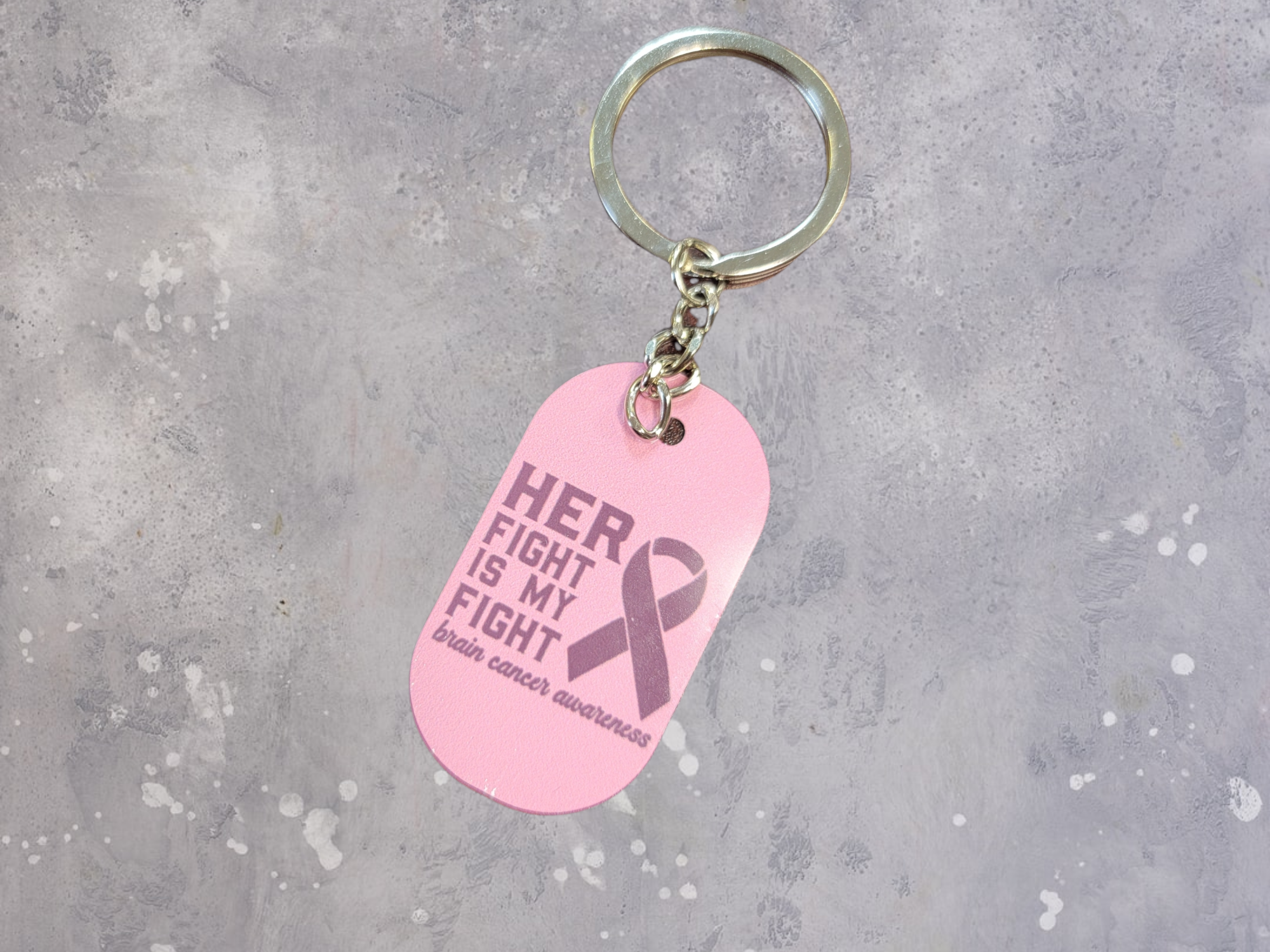 Brain Cancer Awareness Keyrings - Go Gray Charity Keychain