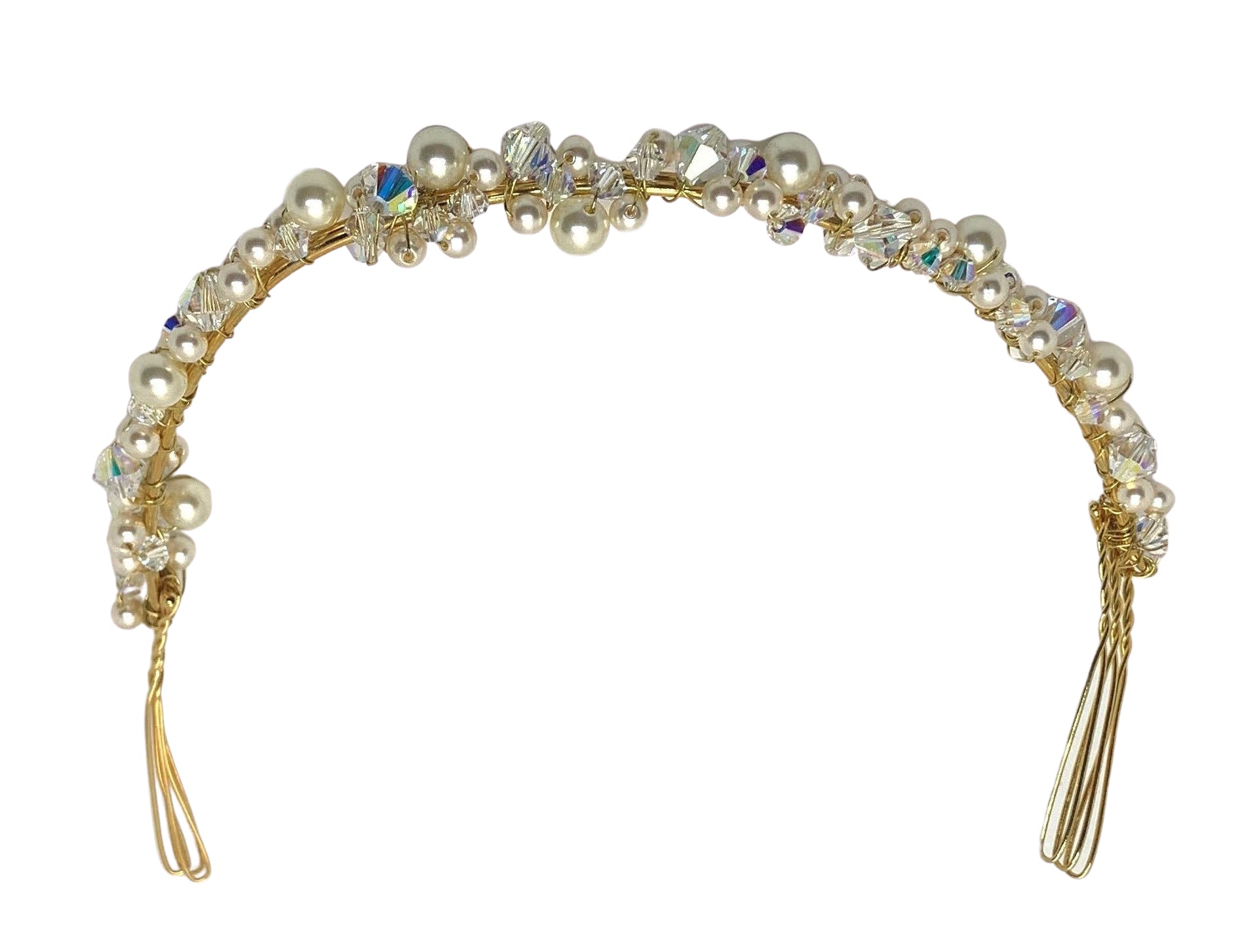 Ethereal Elegance: Swarovski Crystal Bridal Tiara (Light Topaz Accents)