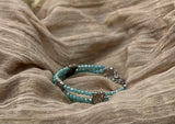 Turquoise Crystal Triple Strand Bracelet