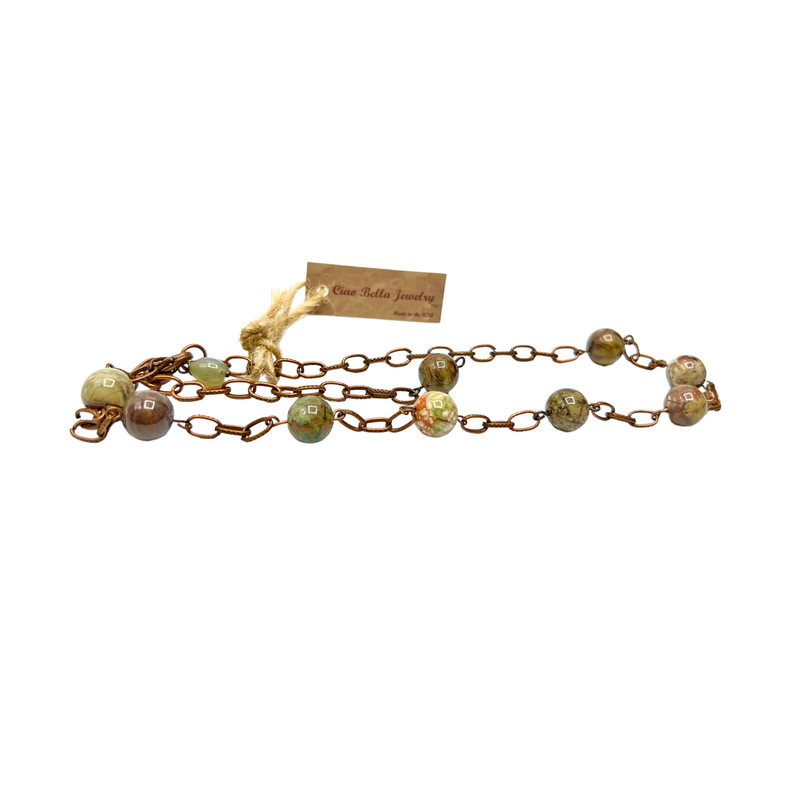 Jasper and Copper Chain Necklace