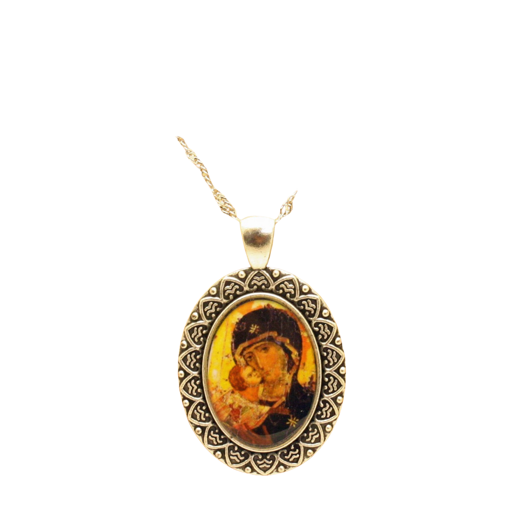 Madonna & Child Necklace, Holy Mary Art Pendant, New Mother Gift | Christian Gift