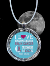 Brain Cancer Awareness Pendant Necklace - Go Gray Charity Necklace