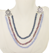 Colorful Crystal Three Strand Necklace