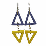 Team Color Geometric Triangle Earrings