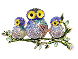 Owl Crystal Brooch