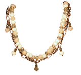 Champagne Peach Copper Crystal Necklace Neutral