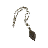 Filigree Fall Leaf Pendant Long Sweater Chain Necklace For Women