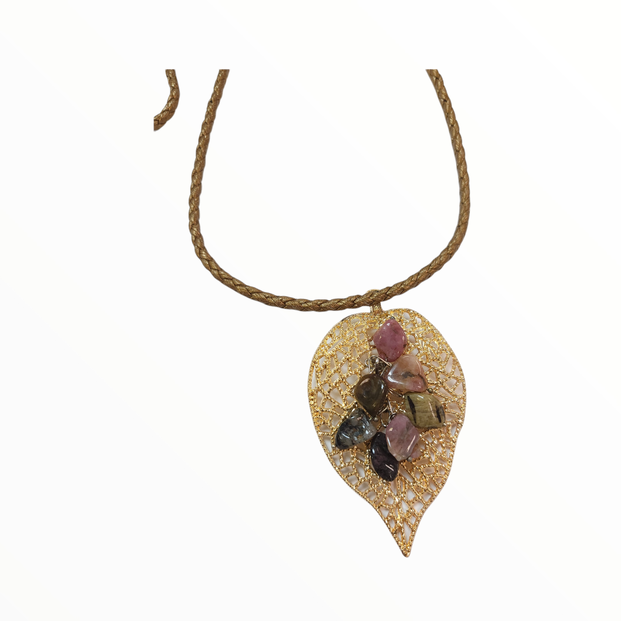 Filigree Fall Leaf Pendant Long Sweater Chain Necklace For Women