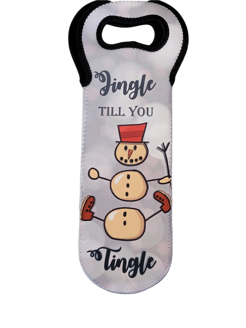 Winter Snowman Funny Wine Carrier Gift Bag
