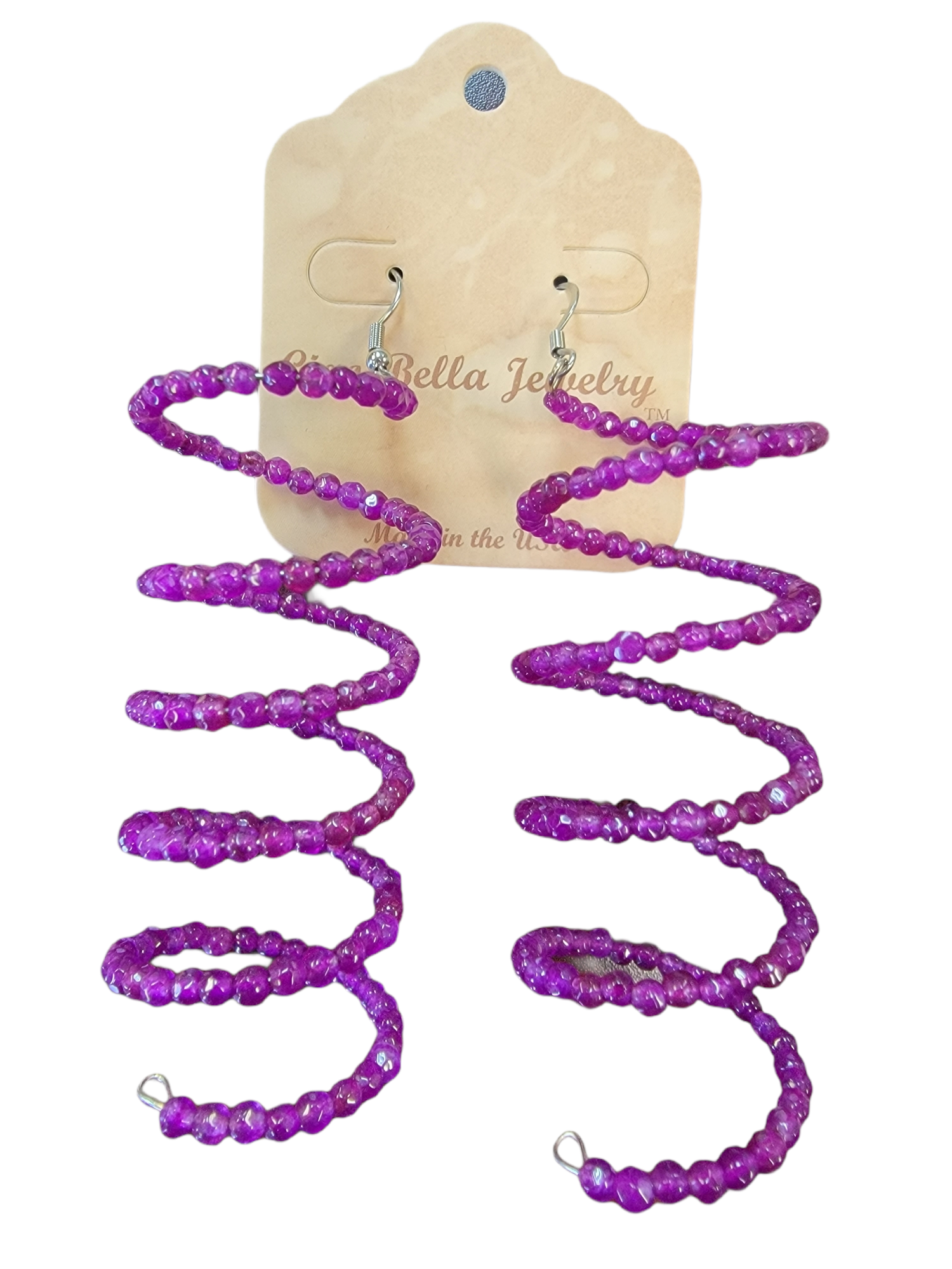 Colorful Corkscrew Spiral Gemstone Earrings