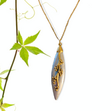 Silver and Gold Floral Vine Pendant Necklace on Gold Chain