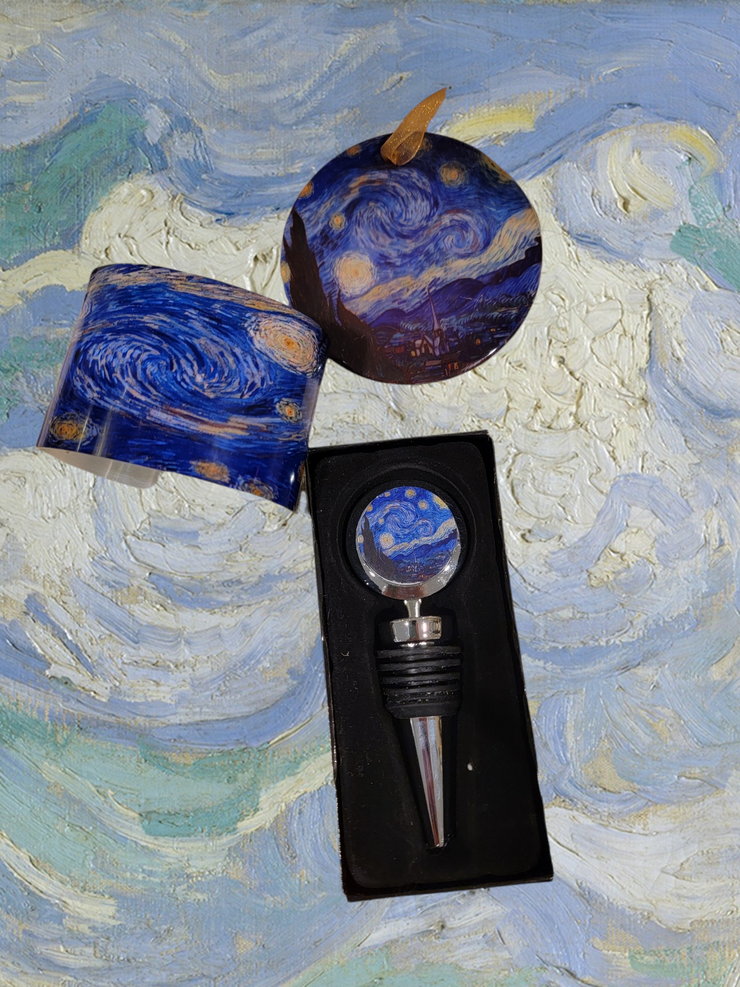 Van Gogh's Starry Night Ceramic Ornament - Personalized Art Gift
