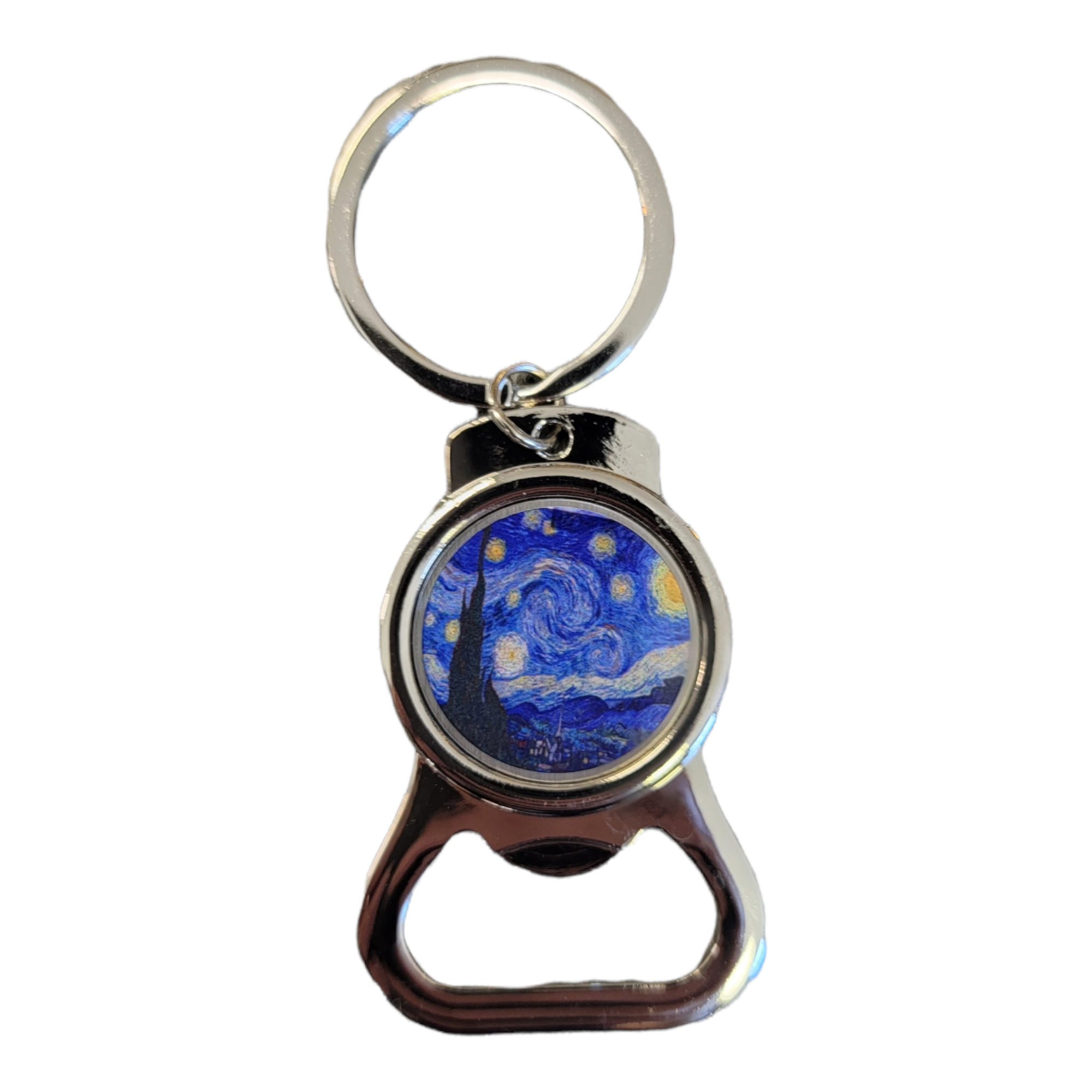 Van Gogh Starry Night Keyring Bottle Opener - Artistic Bar Accessory