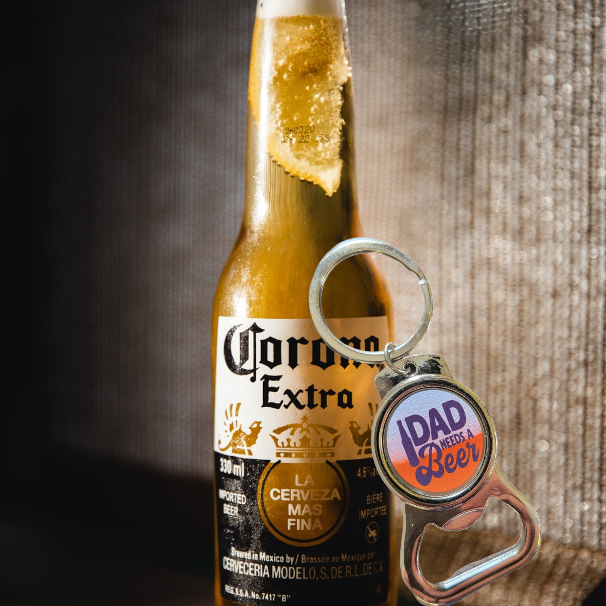 Dad Beer Bottle Opener Keyring