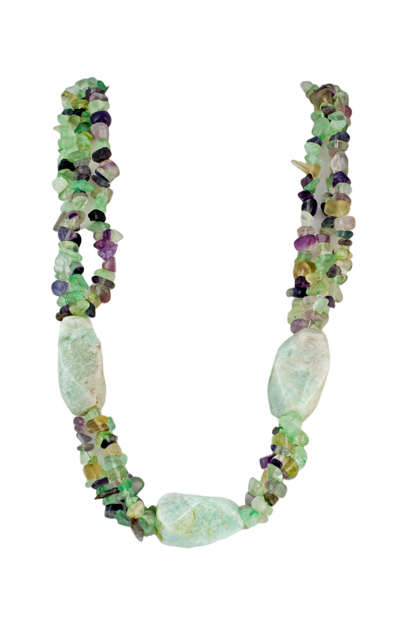 Amazonite and Fluorite Multi Strand Necklace