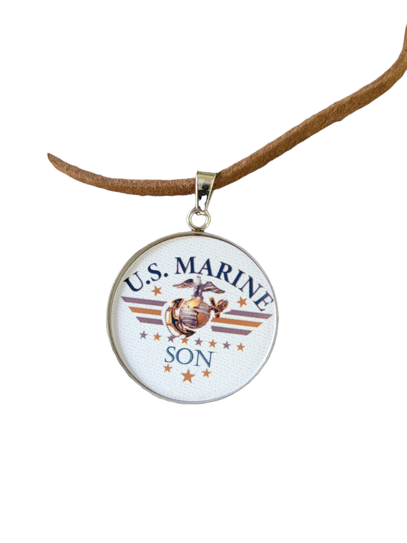 Marine Corp Son  Eagle Globe  Anchor Pendant Necklace