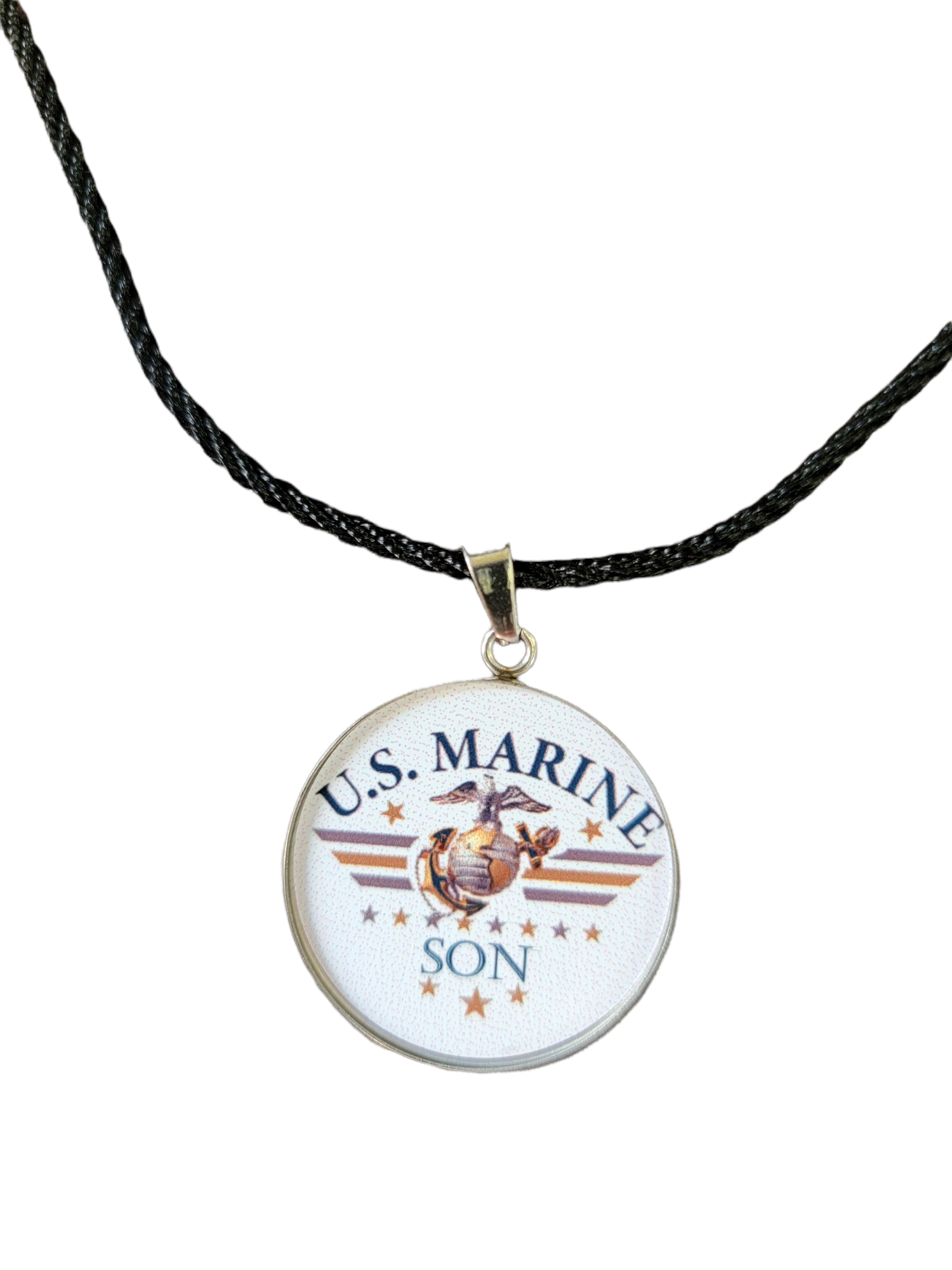 Marine Corp Son Eagle Globe Anchor Pendant Necklace, Perfect Gift for Marine Lovers and Patriots, Unique Design,  24 Inch