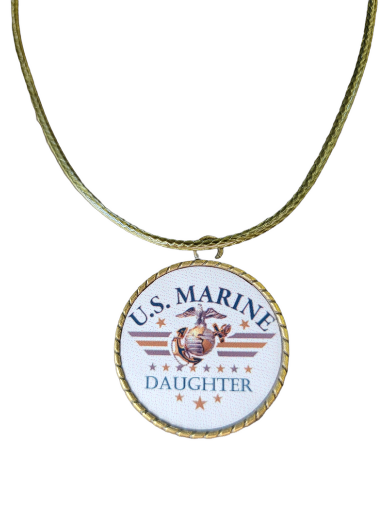 Marine Corp Daughter Eagle Globe  Anchor Pendant Necklace