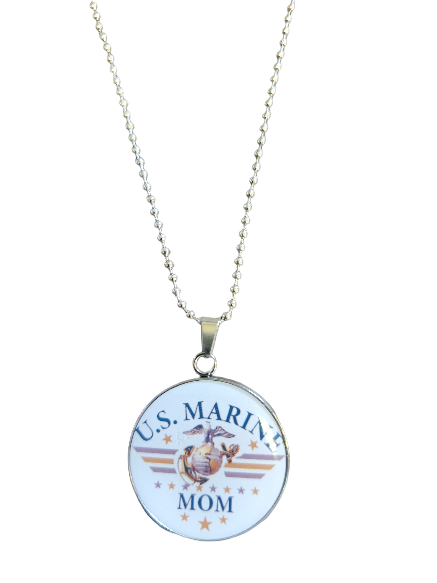 Marine Corp Mom Eagle Globe Anchor Pendant Necklace, Made in USA, Durable and Comfortable, Unique Design, Perfect Gift for Patriots, Sizes Available