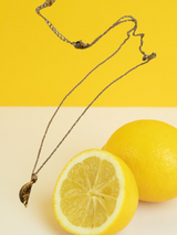 Gold Lemon Pendant Necklace - Sunshine Style for Summer! (10k Gold Plated)