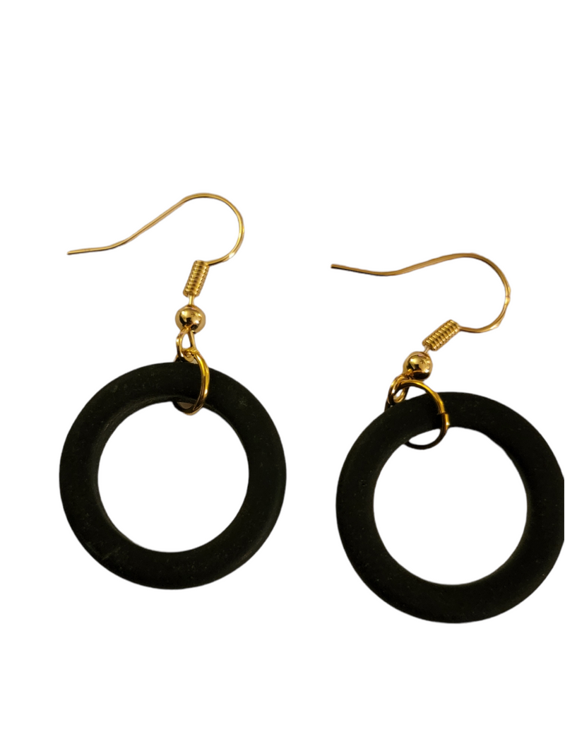 Deep Sea Style: Black Cultured Sea Glass Hoop Earrings