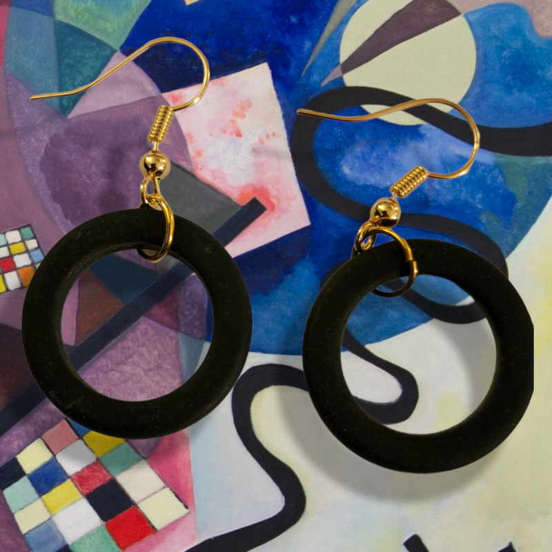 Deep Sea Style: Black Cultured Sea Glass Hoop Earrings