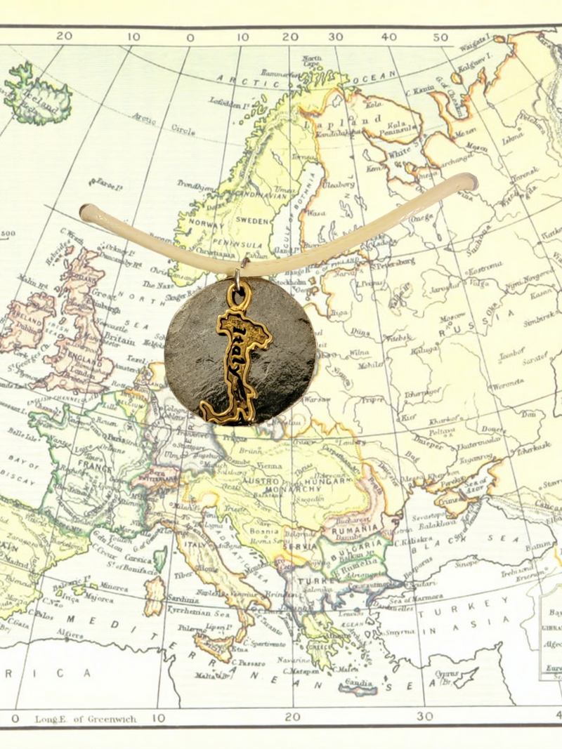 Gold Italy Boot Map Pendant Italian Map Jewelry Gift