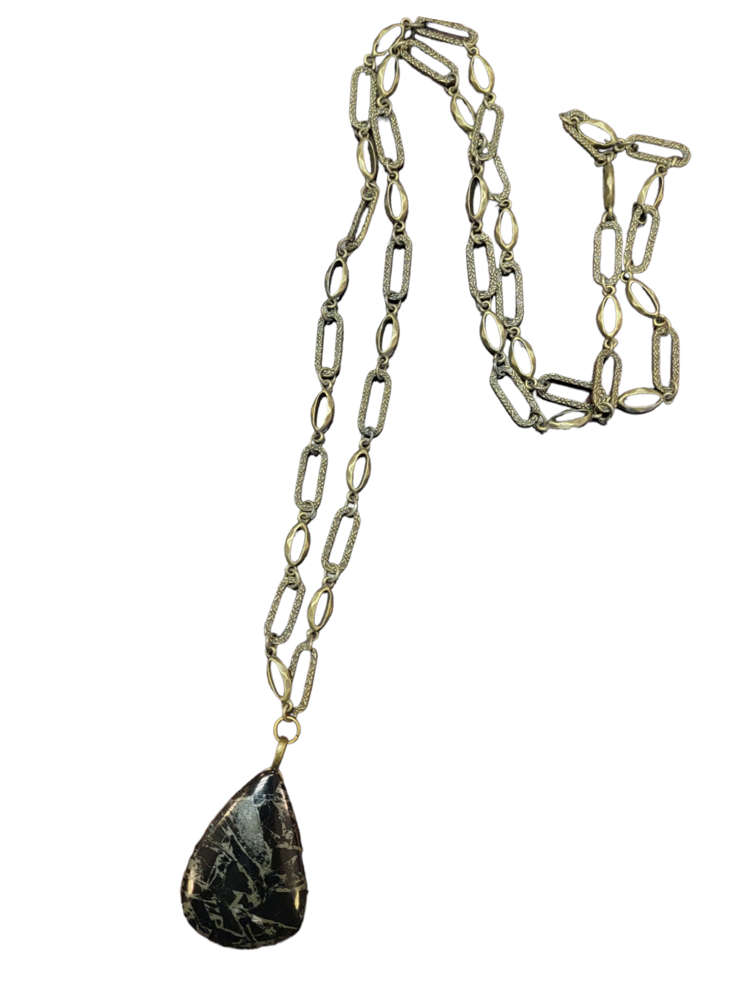 Protective Pyrite Healing Gemstone Long Necklace