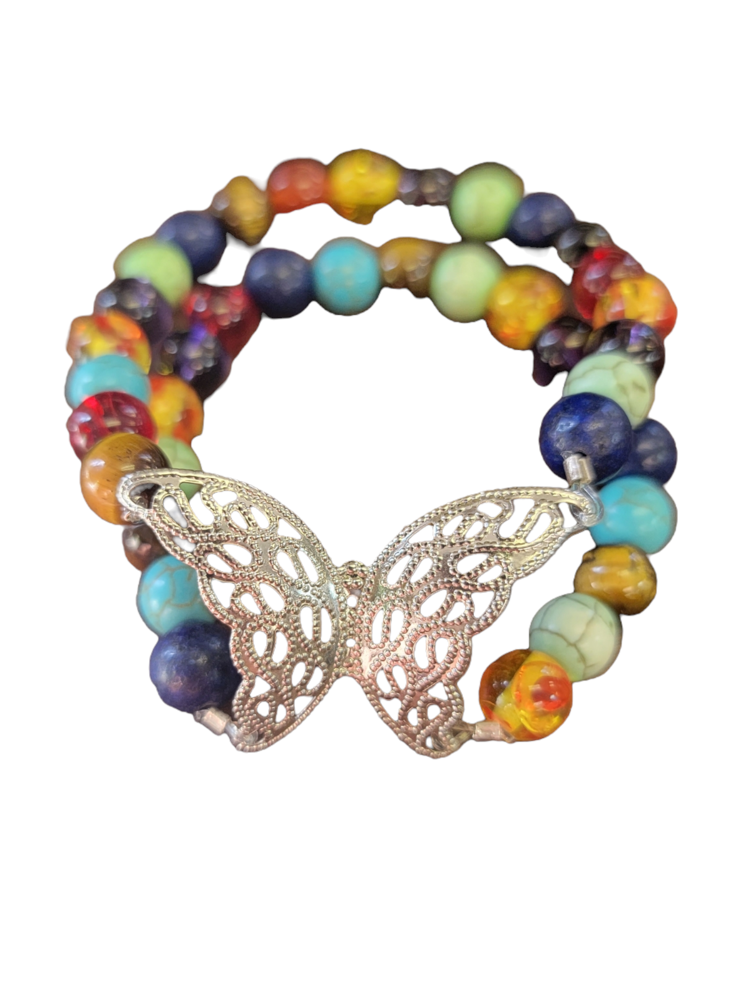 Colorful Butterfly Chakra Bracelet - Gemstone