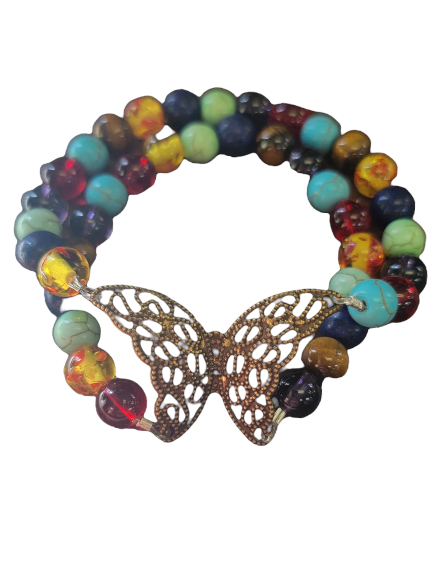 Colorful Butterfly Chakra Bracelet - Gemstone