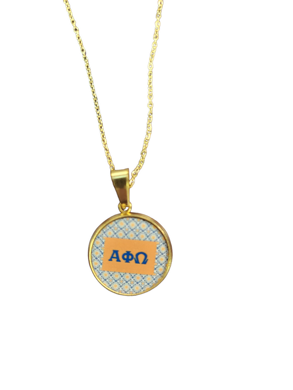 Show Your Gold Plated Stainless Steel Alpha Phi Omega Jewelry Set