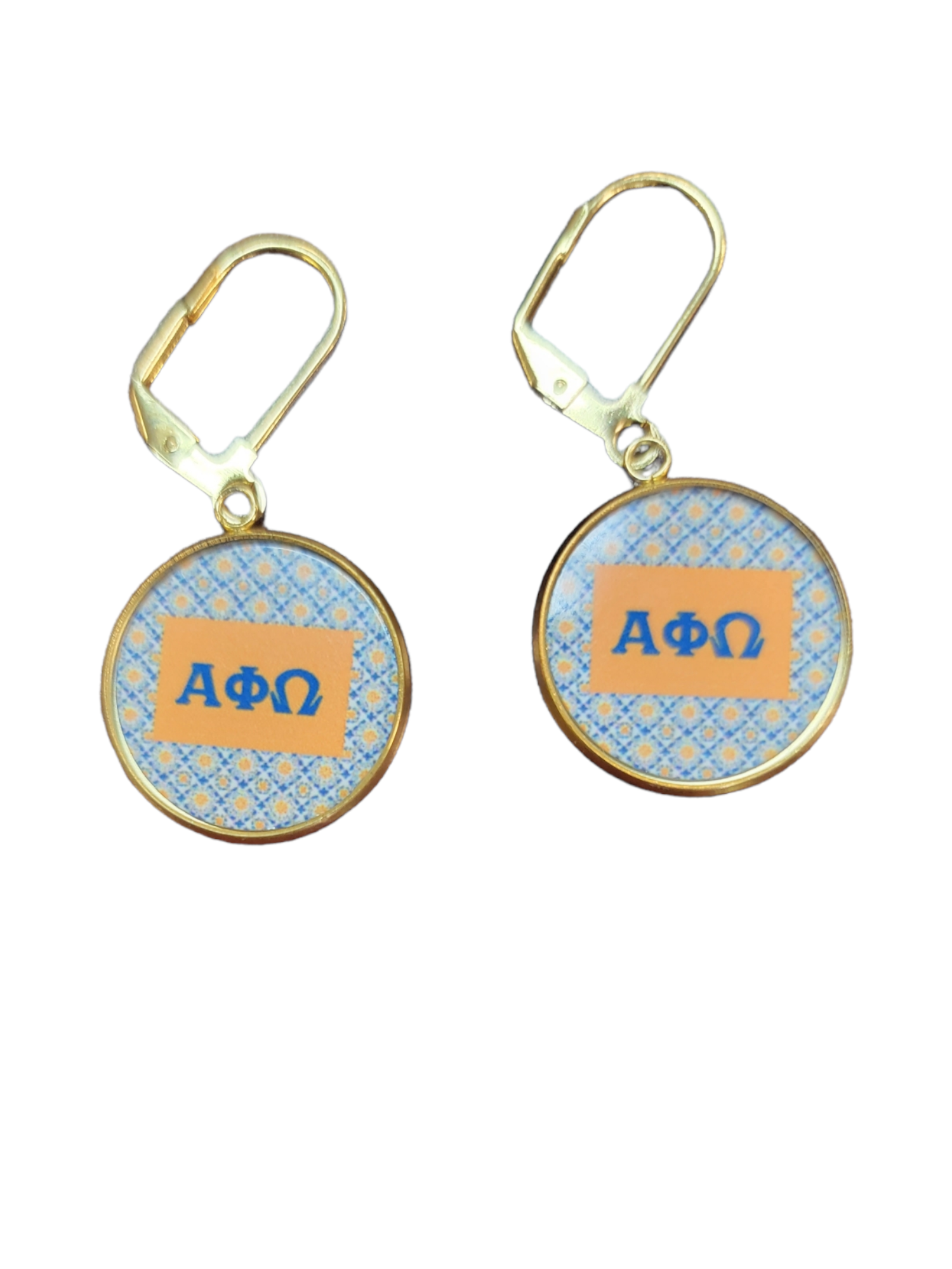 Show Your Gold Plated Stainless Steel Alpha Phi Omega Jewelry Set