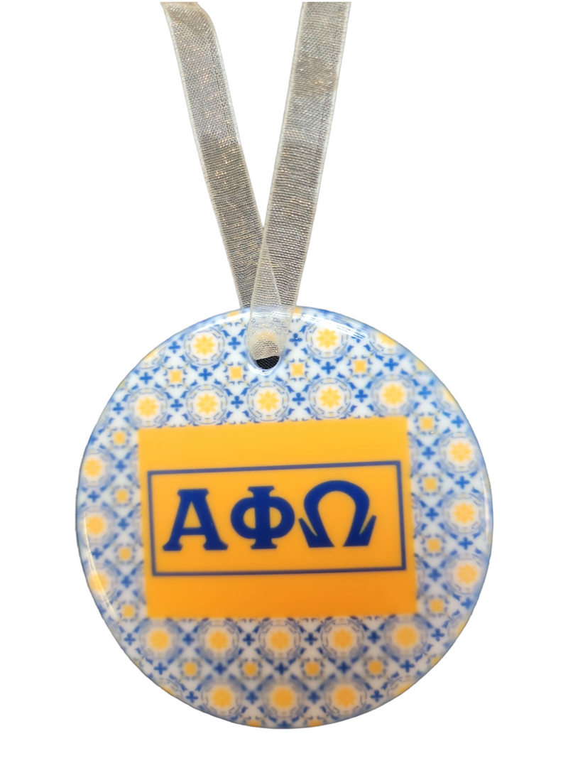 Show Your Alpha Phi Omega Pride With These Beautiful Ceramic Ornaments | Available in Matching Wine and Jewelry Accessories