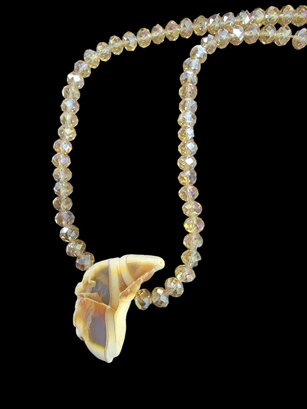 Focal Center Agate Pendant Necklace with Crystals