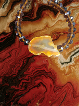 Focal Center Agate Bracelet with Crystals