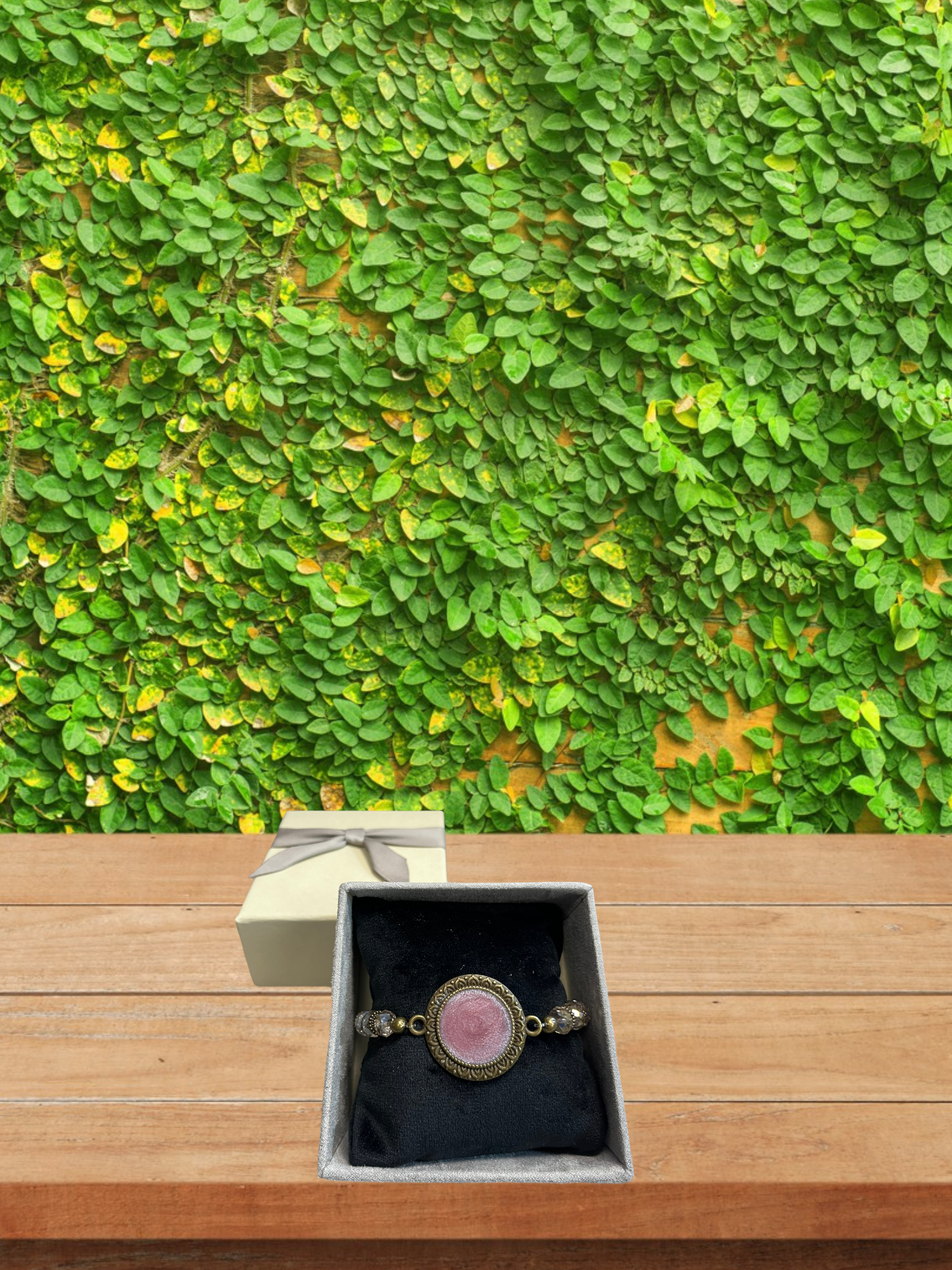 Stunning Resin Rose Stretch Bracelet - Handmade and Unique