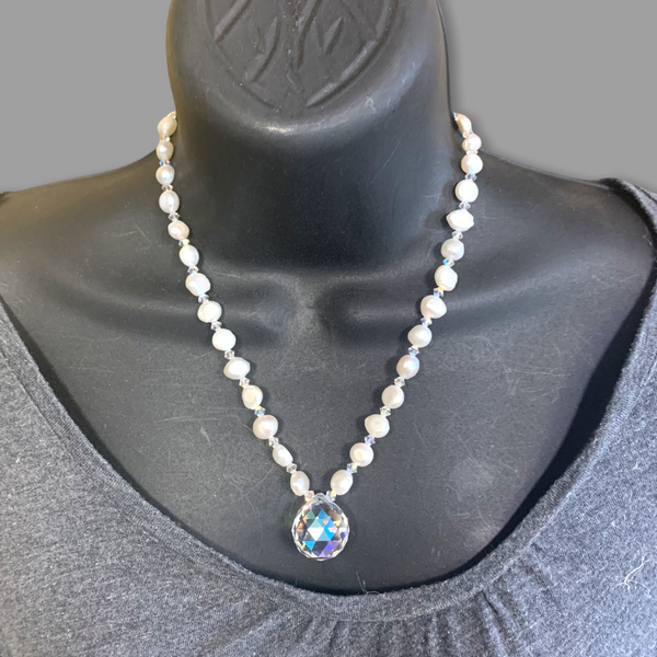 Austrian Crystal and Pearl Necklace