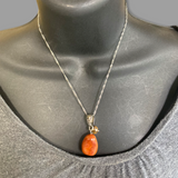 Rust Carnelian Gemstone Pendant Necklace