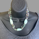 Amazonite and Fluorite Multi Strand Necklace