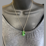 Shamrock Green Cluster Pendant Necklace