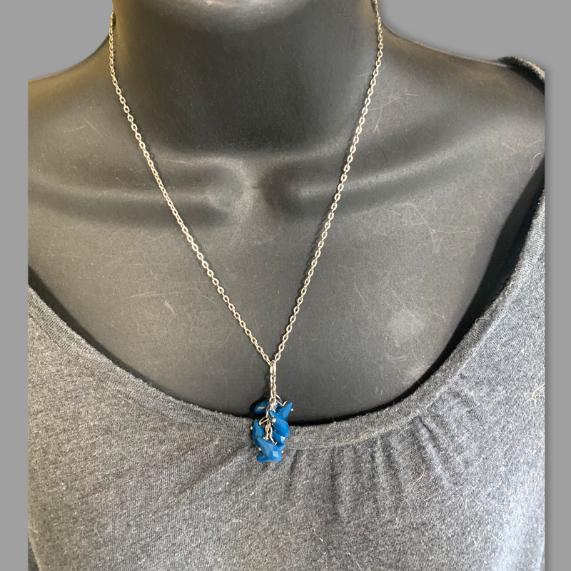 Mini Crystal Cluster Necklace Silver Chain | Adjustable | Sparkling Colors