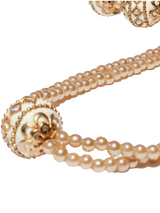 Gold Beaded Champagne Pearl  Champagne Pearl Necklace
