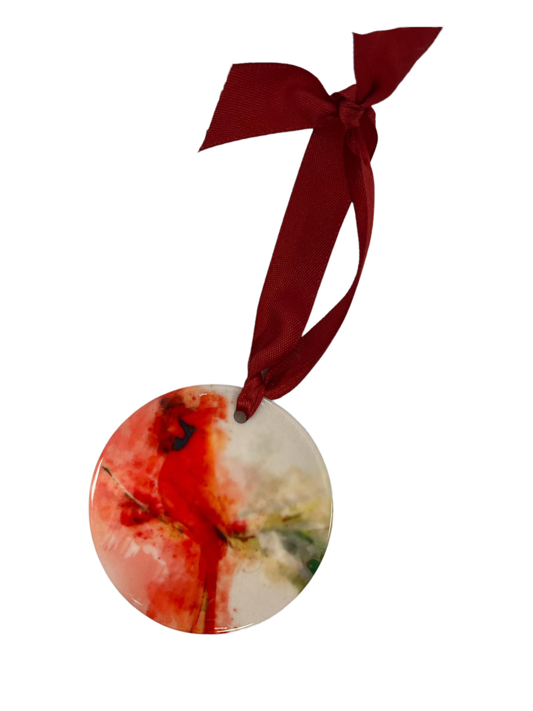 Memorial Cardinal Watercolor Ceramic Ornament