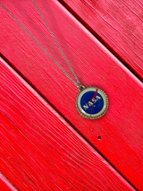 Silver NASA Logo Pendant Necklace