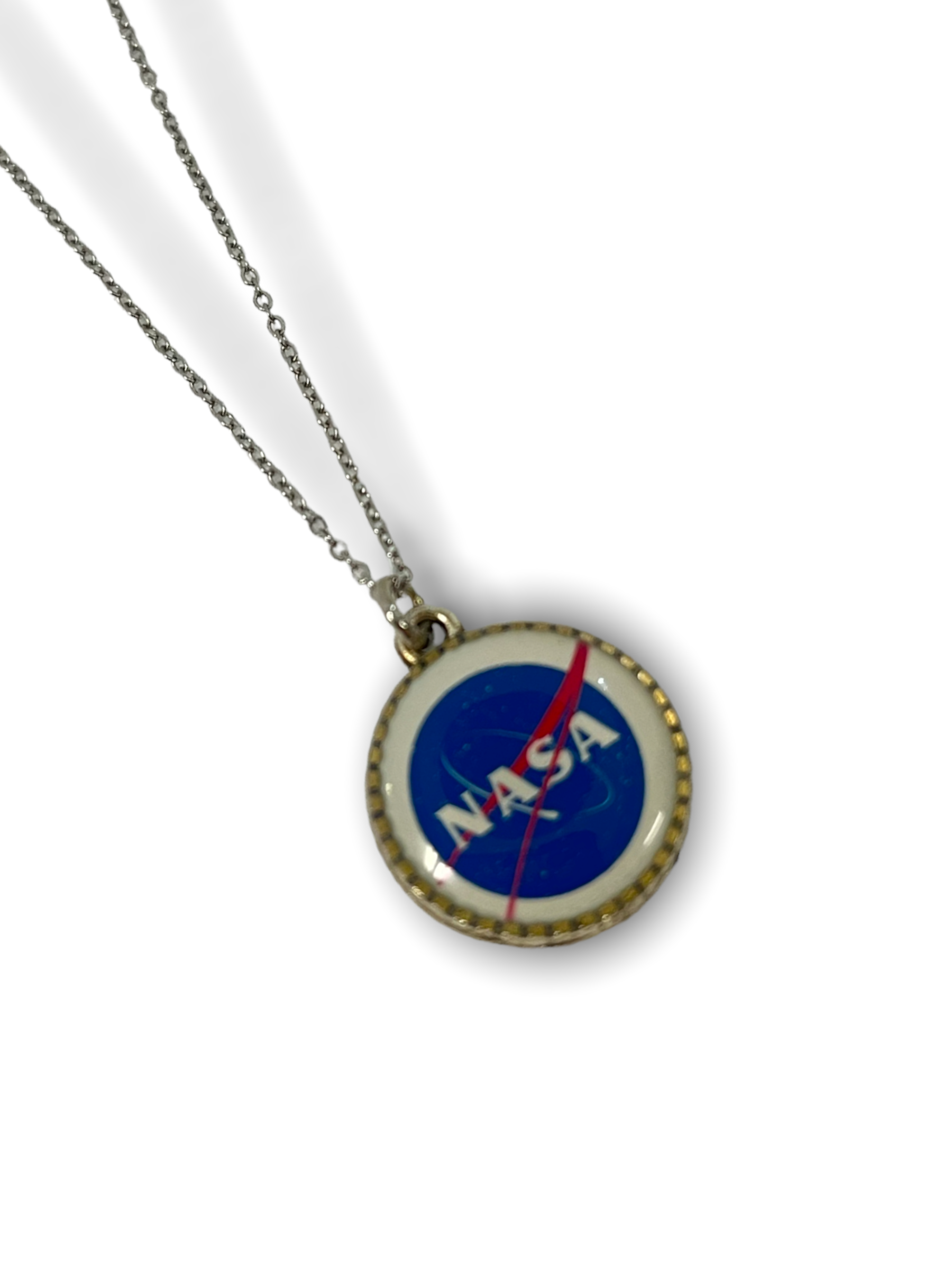 NASA Logo Silver Pendant Necklace