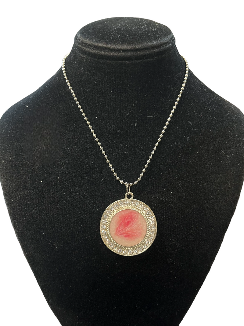Crystal Resin Breast Cancer Awareness Necklace