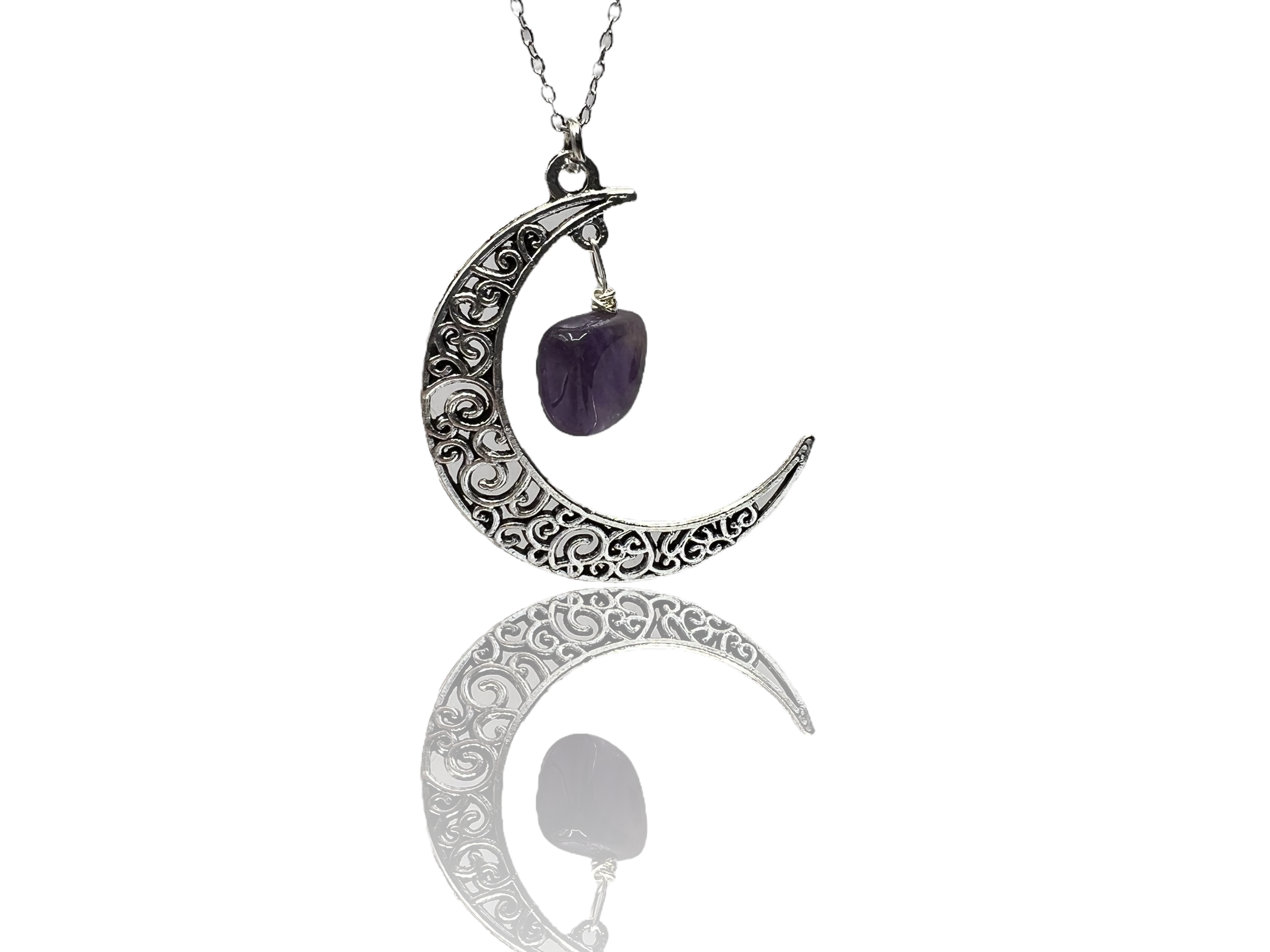 Gemstone Moon Pendant Necklace - Versatile and Stylish