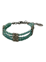 Turquoise Crystal Triple Strand Bracelet