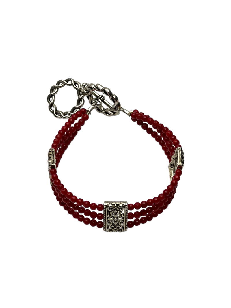 Red Jasper Triple Strand Bracelet
