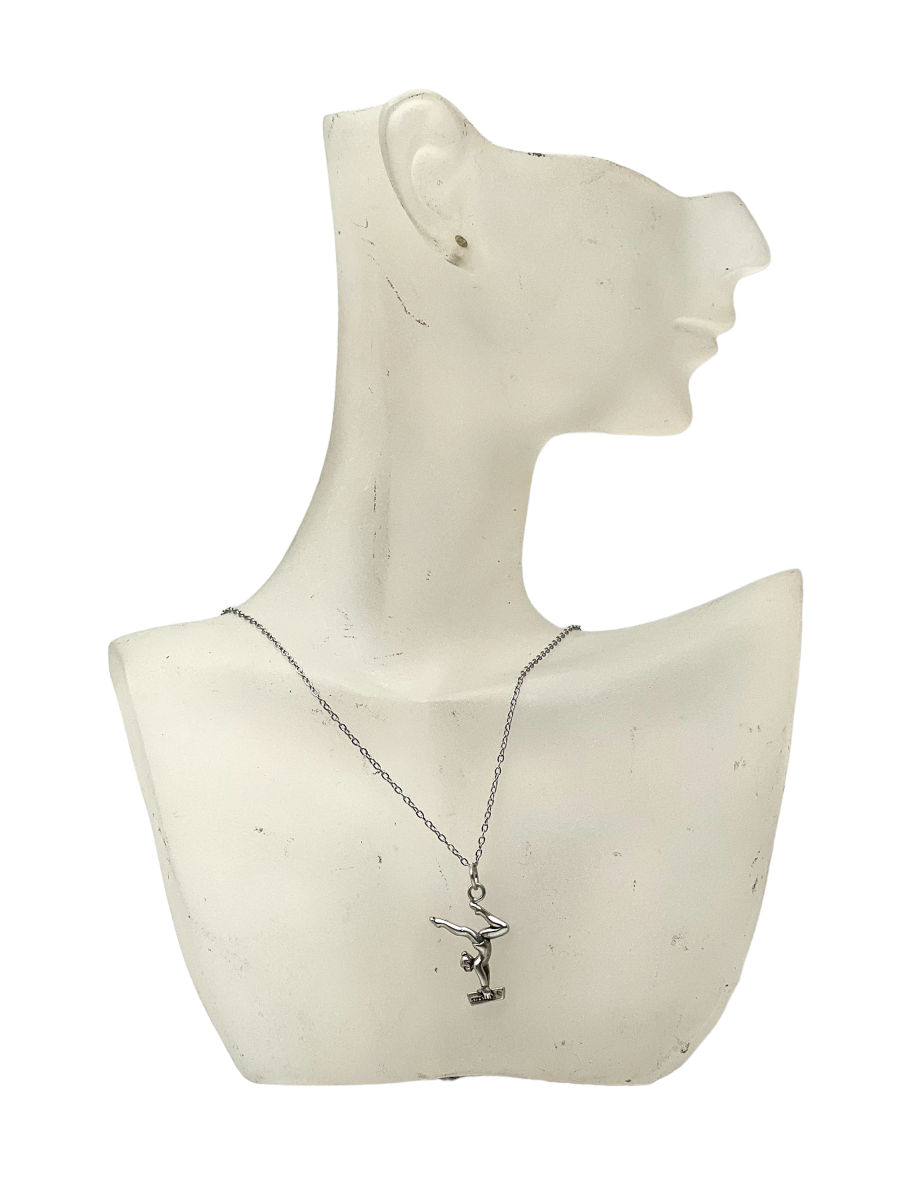 Sterling Silver Gymnastics Charm Necklace for Athletes
